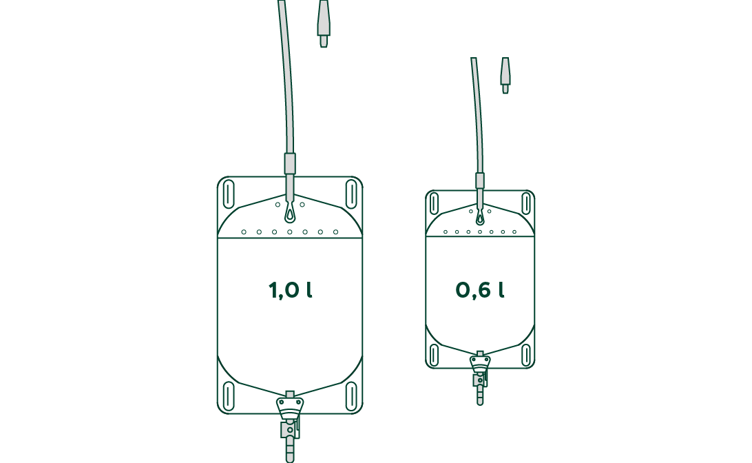 Fußgängerbeutel 0,6l 45cm Schiebehahn