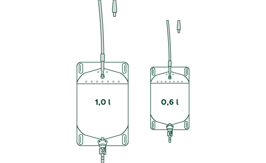 Fußgängerbeutel 1,0l 45cm Schiebehahn, Vlies