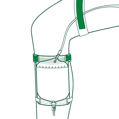 Rechteckbeutel 0,6l 32cm Schiebehahn, Einlauf schräg