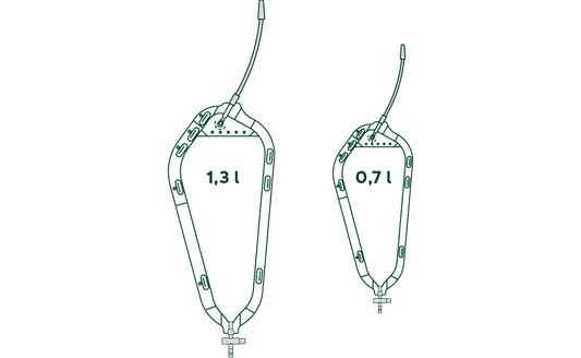 Rollibeutel 0,7l 20cm Schwenkhahn, kürzbar